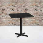 Flash Furniture 30'' Square Laminate Table Top, Black with 22'' x 22'' Table-Height Base (XUBK3030T2222)-Top Size: 30"W x 30"D