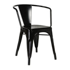 Nicer Furniture Stackable Industrial Tolix A Style Armchair - Black - 2 Pack-Indoor/Outdoor Arm Chair