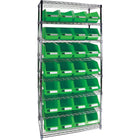 Kleton Heavy-Duty Wire Shelving Units With Storage Bins, 8 Tiers, 36" W x 74" H x 18"D-Depth: 18"