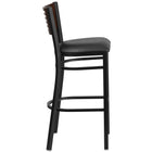 Flash Furniture HERCULES Series Black Slat Back Metal Restaurant Barstool - Walnut Wood Back, Black Vinyl Seat - 2 Pack-Black Vinyl Upholstered Seat