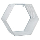 Truu Design Decorative Hexagon Floating Wall Shelves, Set of 2, 13.75 x 13 inches, White-Set: includes two shelves