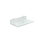 Azar Displays 13.5" x 6" Acrylic Shelf For Pegboard/Slatwall, Clear, 4 Pack (556099)-2 U hooks attached for easy mounting