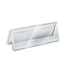 Azar Displays 3" x 8.5" Double Sided Acrylic Nameplates, Clear, 10 Pack (192805)-Two-sided nameplate is ideal for displaying names on countertops or desks
