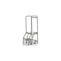 Tri-Arc Manufacturing Aluminum Rolling Ladder, Step Width: 16", Step Type: Ribbed, No. of Steps: 2 (WLAR102164)-No. of Steps: 2