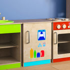 Flash Furniture Bright Beginnings Commercial Grade Green Guard Certified Wooden Children's Kitchen Refrigerator-15.5" W x 16.5" D x 20.5" H