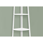 Monarch Specialties 3665 60"H Bookcase - White/White Metal Corner Etagere-Weight capacity per shelf: 120 lbs