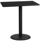 Flash Furniture 24'' x 42'' Rectangular Laminate Table Top, Black with 24'' Round Bar-Height Table Base (XUBK2442TR24B)-Bar Height Hospitality Table