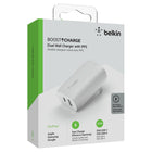 Belkin BoostCharge 37W Dual PPS Wall Charger - White-Fast charge a Samsung smartphone from 0-50 percent in 26 minutes