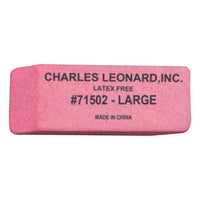 Charles Leonard Large Synthetic Wedge Eraser, Pink, 120 Pack (CHL71502)-Pink