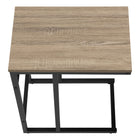Monarch Specialties 2172 Accent Table - 24"H/Dark Taupe/Black Metal-9