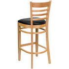 Flash Furniture HERCULES Ladder Back Walnut Wood Restaurant Barstool - Black Vinyl Seat - 2 Pack-2.5" Thick Foam Padded Seat