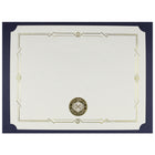 St. James Document/Certificate Holders - Gold Award Seal with Gold Ribbon - Navy Blue - 5 Pack-Suitable for horizontally or vertically oriented award certificates