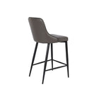 Plata Decor Island Stools with Black Metal Legs - Grey - 2 Pack-Metal