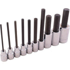 Gray Tools 10 Piece 3/8" & 1/2" Drive SAE, Standard & Extra Long Hex Head Socket Set-Contains: Sizes 3/8" Drive Extra Long: 1/8", 5/32", 3/16", 7/32", 1/4", 5/16", 3/8" and Sizes 1/2" Drive Standard: 1/2", 9/16", 5/8".