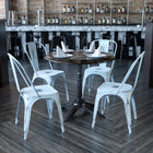 Flash Furniture Commercial Grade Distressed Green-Blue Metal Indoor-Outdoor Stackable Chair-Small Caps on cross brace protect finish when stacked