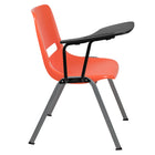 Flash Furniture Ergonomic Shell Chair with Right Handed Flip-Up Tablet Arm - Orange - 5 Pack-Compact Size Desk