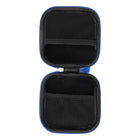 Basic Tech Square Earbud Case with carabiner - Sea Blue (BTSECSB)-Internal Mesh Pocket for Small Items