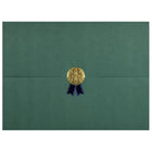 St. James Document/Certificate Holders - Gold Award Seal with Blue Ribbon - Green - 5 Pack-Add ceremony, elegance and sincerity to the act of giving recognition