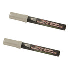 Marvy Uchida Chisel-Tip Liquid Chalk Markers - Erasable - Dustless - Silver Metallic - 2 Pack-Colour: Silver Metallic