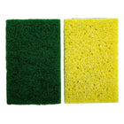 Action 1 Cellulose Scrub Sponges, 4.25 x 2.75 inches, Yellow/Green, 48 Pack-Versatile: perfect for cleaning dishes, pots, tiles, bathtubs, elements, and many other touch surfaces