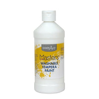 Little Masters Non-toxic Washable Paint, 16 oz., White, 6 Pack-Washable paint eliminates mess