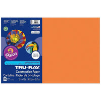 Pacon Corporation Tru-Ray Fade-Resistant Construction Paper - 12" x 18" - Electric Orange - 150 Sheets (PAC103405)-Electric Orange Construction Paper