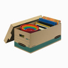 Fellowes Bankers Box - Recycled Stor/File Storage Box - Legal Size - Kraft/Green-Medium-duty for use with or without shelving