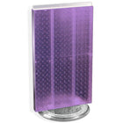 Azar Displays 22" x 13.5" 2-Sided Pegboard Counter Unit, Purple Translucent (700513-PUR)-Two-sided display stands on a clear plastic revolving base, providing easy customer access