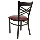 Flash Furniture HERCULES Series Black "X" Back Metal Restaurant Chair - Burgundy Vinyl Seat-Burgundy Vinyl Upholstered Seat