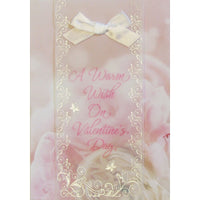Rosedale Greetings Card, Valentine's,A Warm Wish - Roses & Bow-Printed on premium coated card stock
