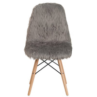 Flash Furniture Shaggy Dog Charcoal Grey Accent Chair-Accent Side Chair