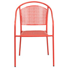Flash Furniture Coral Indoor-Outdoor Steel Patio Arm Chair with Round Back-Stackable Patio Chair