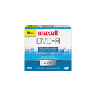 Maxell Recordable DVD-R Media - 4.7 GB - 10 Pack-Music recording, storing digital photos and data archiving