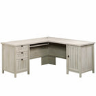 Sauder 65"W Costa L-Desk - Chalked Chestnut-Durable, 1 1/4" thick top