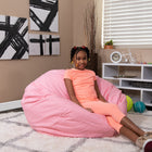 Flash Furniture Oversized Light Pink Dot Bean Bag Chair-Machine Washable Removable Slip Cover