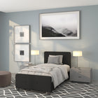 Flash Furniture Tribeca Twin Size Tufted Upholstered Platform Bed - Black Fabric-Black Fabric Upholstery