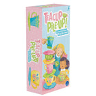 Educational Insights Teacup Pile-Up - Multicolor-Includes: Eight plastic teacups, four saucers, 10 order cards, a teapot, two tea serving trays, and teacup cupboard (box bottom).