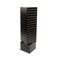 Can-Bramar Econoline Revolving Slatwall Merchandiser - 16" D x 16" W x 60" H - Black-Rotates a full 360 degrees
