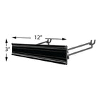 Azar Displays Extended Sign Holder, 3" x 12" (600312-BLK)-Black Metal