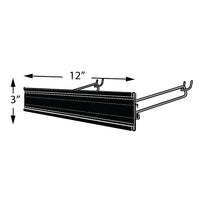 Azar Displays Extended Sign Holder, 3" x 12" (600312-BLK)-Black Metal