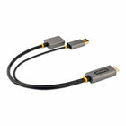 StarTech Active 4K HDMI 2.0 to DisplayPort 1.2 Adapter Cable - 1ft - Black/Grey-Supports up to 3840 x 2160 (4K), 60 Hz resolution
