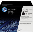 HP 55X (CE255XD) Black High Yield Original LaserJet Toner Cartridges, 2 Pack-High-yield toner cartridge yields up to 13500 pages