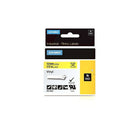 Dymo Rhino Industrial Vinyl Adhesive Labels, 1/2" x 18', Black Print on Yellow-Vinyl labels offer moisture, chemical and UV resistance, making them ideal for labeling both indoors and outdoors