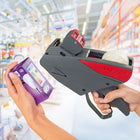 Meto ProLine M 2026S2 2-Line Pricing Gun, (9441772)-Grey with red flairs. Made of light weight durable plastic - Ergonomic and Long Lasting