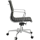 Nicer Furniture Group Style Low Back Executive Chair - Black-Polished Aluminum Frame, Coat Rack on Back