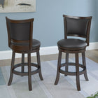 CorLiving Woodgrove 25" Seat Height Counter Barstool in Brown Stained Wood, 2 Pack-Brown stained wood frame and backrest