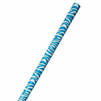 JAM Paper Gift Wrap - Zebra Print Wrapping Paper - 50 Sq Ft Total - Blue & White Safari Stripes - 2 Rolls/Pack-Blue Zebra Striped, Colourful Wrapping Paper will make anyone excited to find out what’s inside