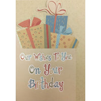 Rosedale 5-1/2" x 8" Our Wishes To You On Your Birthday Greeting Cards And Envelopes, 12 Pack (15804)-Printed on premium uncoated card stock