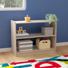 Flash Furniture Bright Beginnings Commercial Grade 2 Shelf Wooden Classroom Open Storage Unit,Safe,Kid Friendly Design - Natural-Natural Finish Engineered Birch Plywood