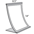 Azar Displays 14" x 8.5" Curved Counter Metal Sign Holder (300882)-Used to display graphics